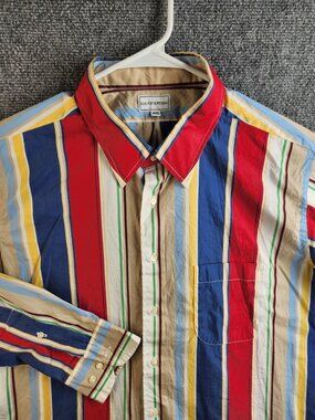Maus & Hoffman XXL Multicolor Striped Long Sleeve Button Up 2 Ply 100s Cotton
